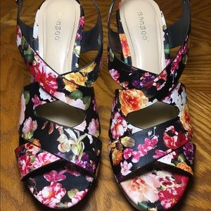 Floral Bamboo Heels